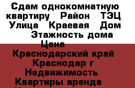 Сдам однокомнатную квартиру › Район ­ ТЭЦ › Улица ­ Краевая › Дом ­ 1/3 › Этажность дома ­ 16 › Цена ­ 15 000 - Краснодарский край, Краснодар г. Недвижимость » Квартиры аренда   . Краснодарский край,Краснодар г.